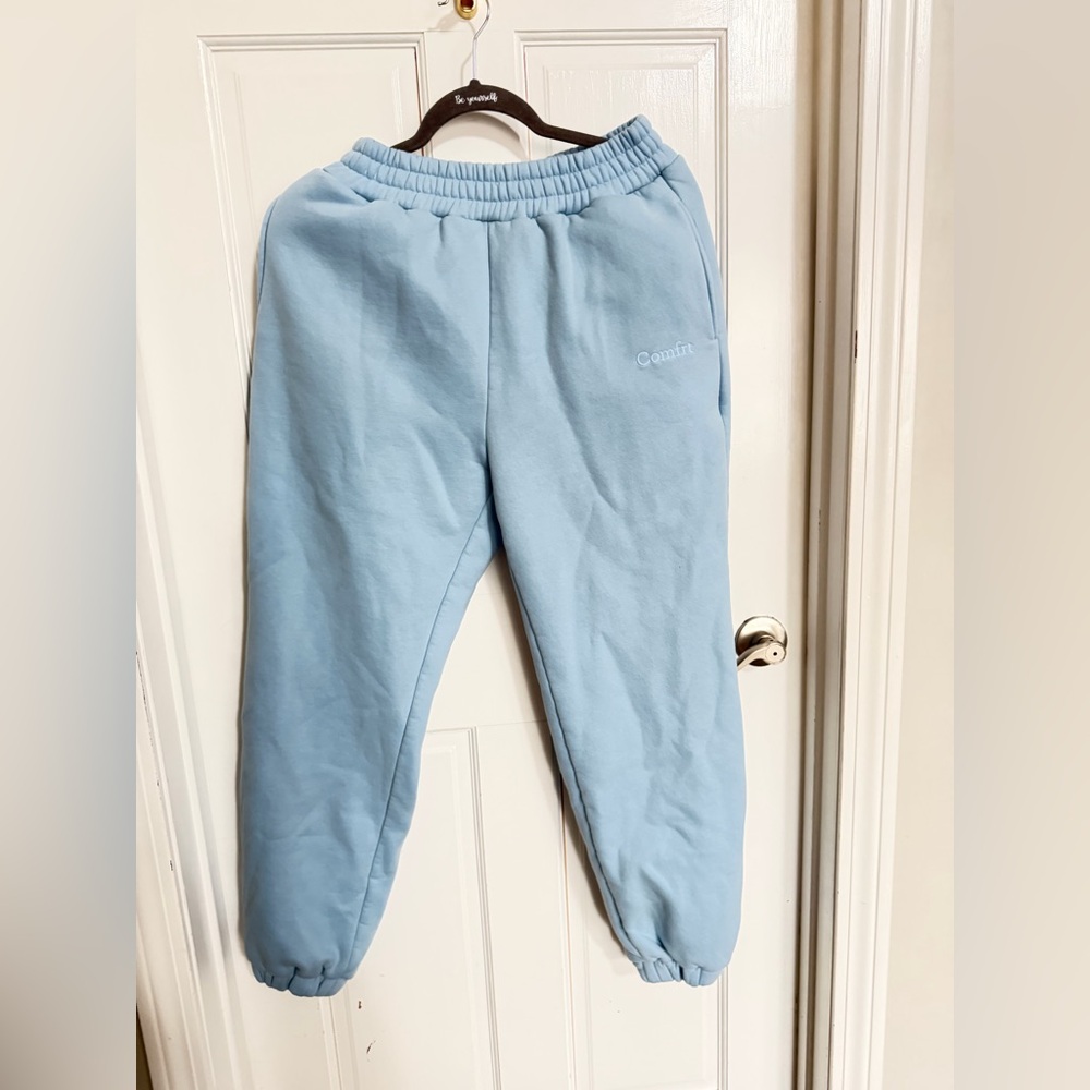 Comfrt Signature Astro Light Blue Cozy Hoodie & Jogger Set Size M - Picture 6 of 11